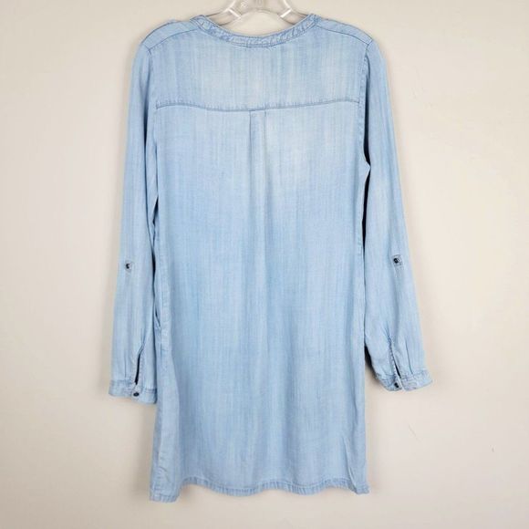 Cato Chambray Light Wash Button Up Long Sleeves Straight Fit Dress Size S - Picture 2 of 11